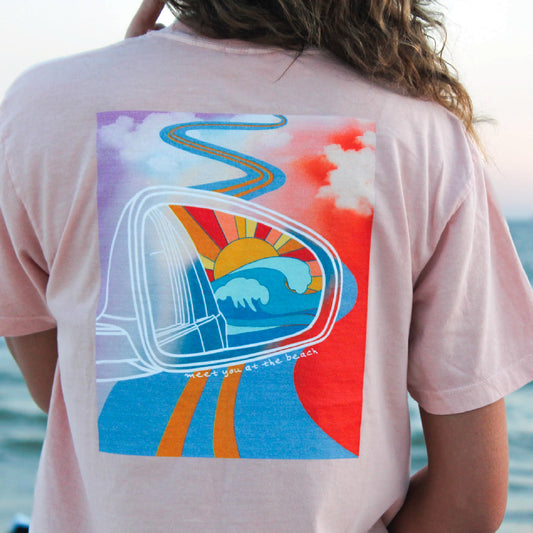"Meet You At The Beach"  Box Crop Tee
