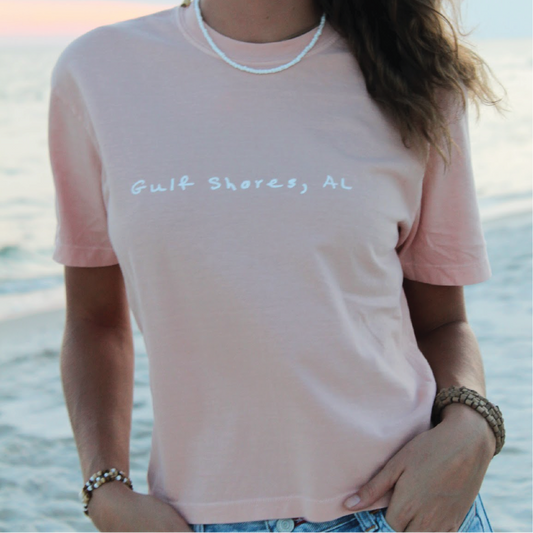 "Meet You At The Beach"  Box Crop Tee